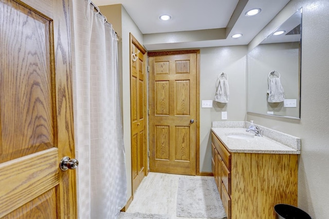 S5472 Mammoth Trl, Baraboo, WI 53913 - full bath featuring vanity, recessed lighting, and wood finished floors