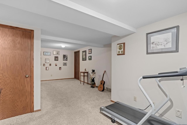 2806 Maple Grove Dr, Madison, WI 53719 - workout room featuring carpet and baseboards