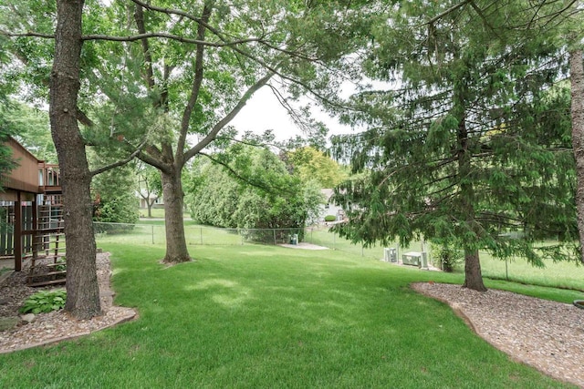 2806 Maple Grove Dr, Madison, WI 53719 - view of yard featuring stairs and a wooden deck