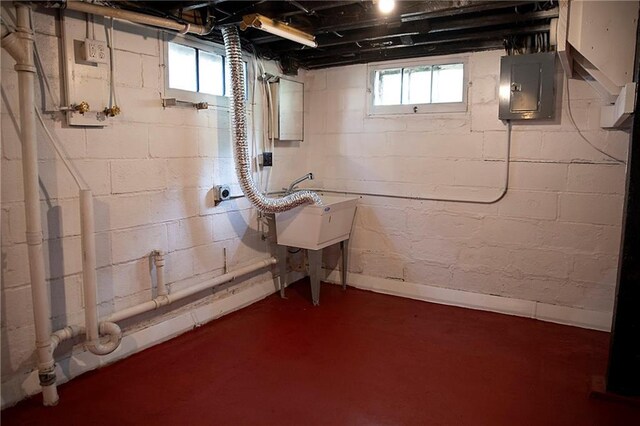121 Pear St, Chippewa Falls, WI 54729 - below grade area with electric panel and a sink