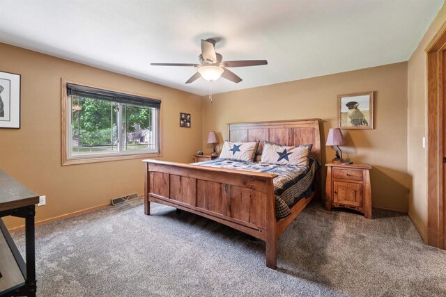 249 Donovan Cir, Rosendale, WI 54974 - bedroom featuring carpet flooring, baseboards, and a ceiling fan