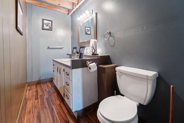 249 Donovan Cir, Rosendale, WI 54974 - bathroom featuring wood finished floors, toilet, and vanity