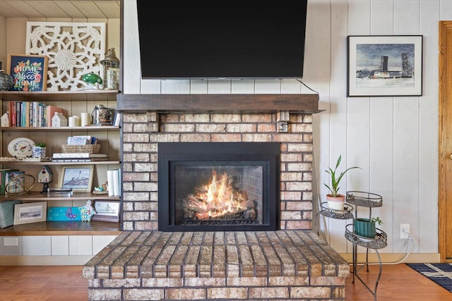 8317 S 42nd St, Franklin, WI 53132 - detailed view of a fireplace and wood finished floors