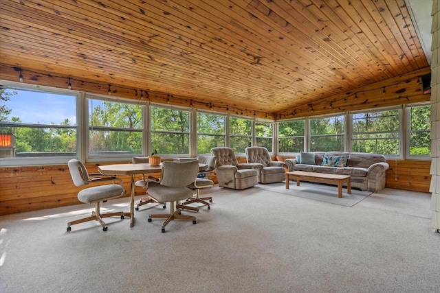 8317 S 42nd St, Franklin, WI 53132 - sunroom with carpet, lofted ceiling, and healthy amount of natural light