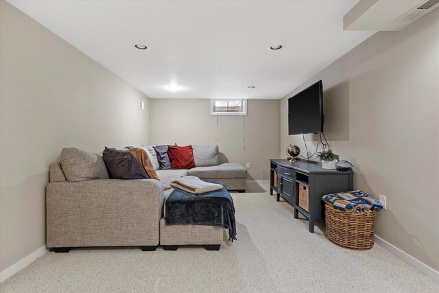 8317 S 42nd St, Franklin, WI 53132 - living room featuring light colored carpet and recessed lighting