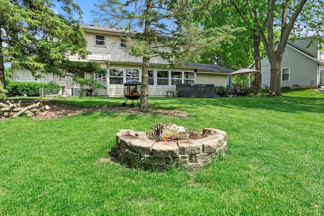 8317 S 42nd St, Franklin, WI 53132 - view of grassy yard with a hot tub