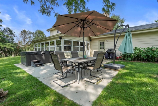 8317 S 42nd St, Franklin, WI 53132 - view of patio / terrace with a hot tub, grilling area, and outdoor dining space