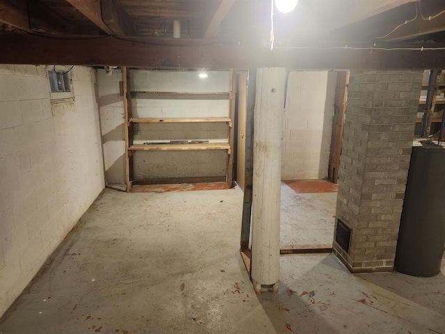 547 S Cambridge St, Wautoma, WI 54982 - unfinished basement featuring water heater