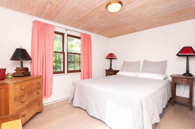 W4943 County Rd S, Horicon, WI 53032 - bedroom featuring wooden ceiling and light wood-style floors