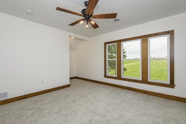 W6497 Vandre Rd, Johnson Creek, WI 53038 - empty room with baseboards, light carpet, ceiling fan, and a smoke detector