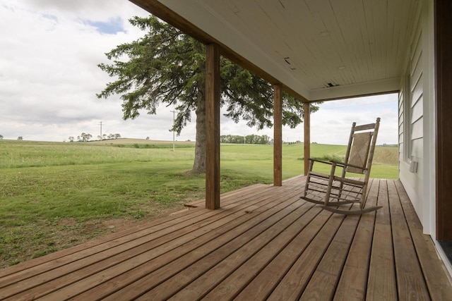 W6497 Vandre Rd, Johnson Creek, WI 53038 - wooden deck featuring a lawn and a rural view