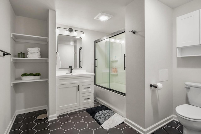 412 Frost Woods Rd, Monona, WI 53716 - full bath featuring vanity, enclosed tub / shower combo, and tile patterned flooring