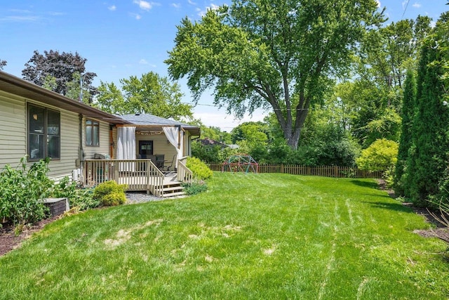 412 Frost Woods Rd, Monona, WI 53716 - view of yard featuring a deck