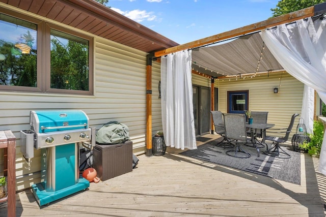 412 Frost Woods Rd, Monona, WI 53716 - wooden terrace featuring area for grilling and outdoor dining area