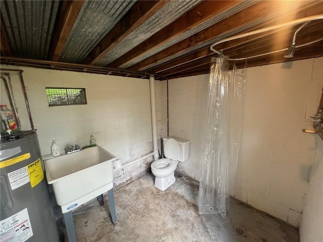 21953 Spirit Lake Access Rd, Frederic, WI 54837 - unfinished below grade area featuring water heater and a sink