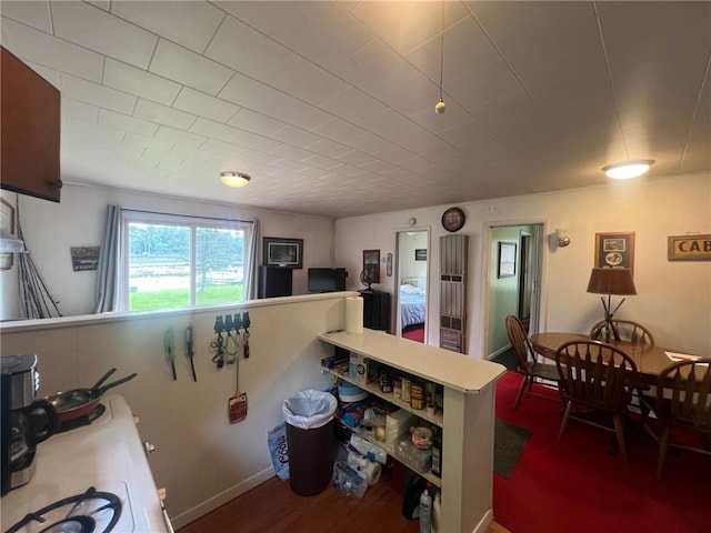 21953 Spirit Lake Access Rd, Frederic, WI 54837 - kitchen with baseboards and a peninsula