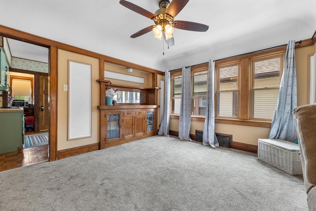 1472 S 86th St, West Allis, WI 53214 - unfurnished living room with a ceiling fan, carpet, and baseboards