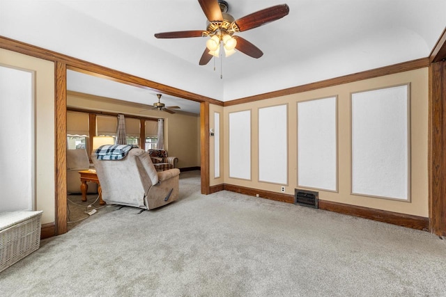 1472 S 86th St, West Allis, WI 53214 - carpeted living room with baseboards and ceiling fan
