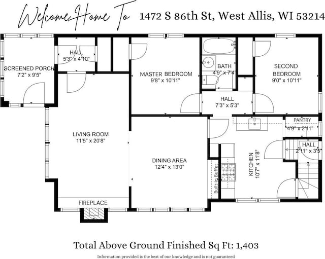 1472 S 86th St, West Allis, WI 53214 - room layout
