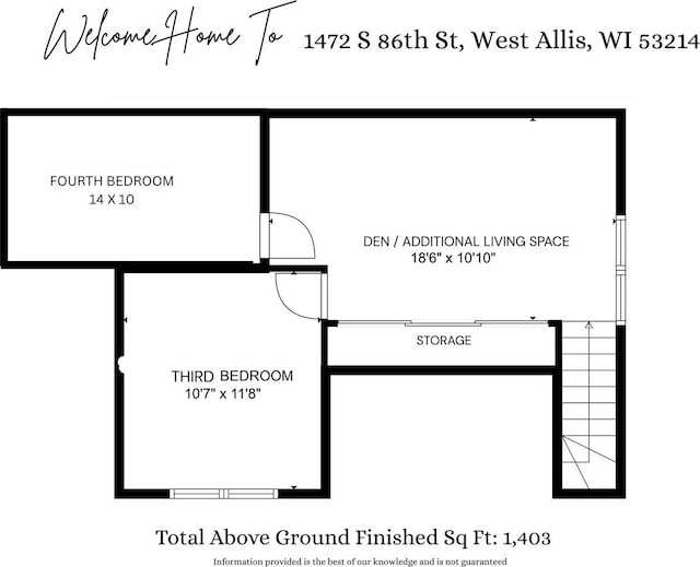 1472 S 86th St, West Allis, WI 53214 - floor plan / room layout