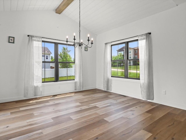 9437 Cobalt St, Middleton, WI 53562 - spare room featuring plenty of natural light, a chandelier, and wood finished floors