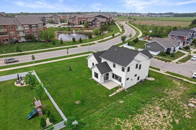 9437 Cobalt St, Middleton, WI 53562 - aerial perspective of suburban area with a nearby body of water