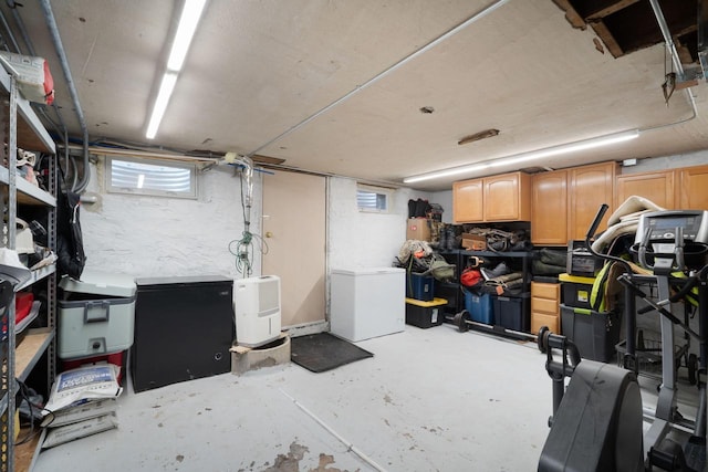 2205 Salisbury Rd, West Bend, WI 53090 - basement featuring fridge