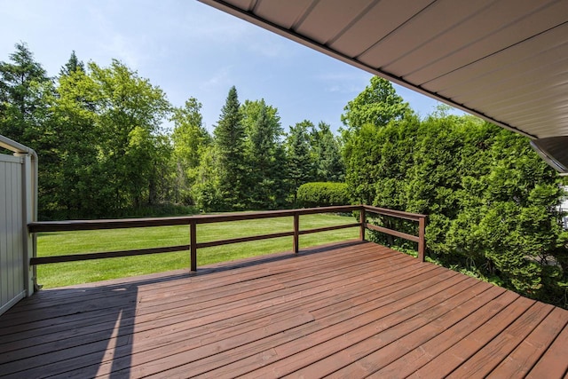 N163W19422 Cedar Run Dr Unit A6, Jackson, WI 53037 - wooden terrace featuring a lawn