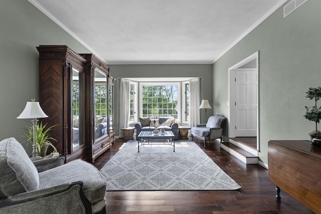 3948 Trempealeau Trl, Verona, WI 53593 - living room with crown molding, wood finished floors, and baseboards