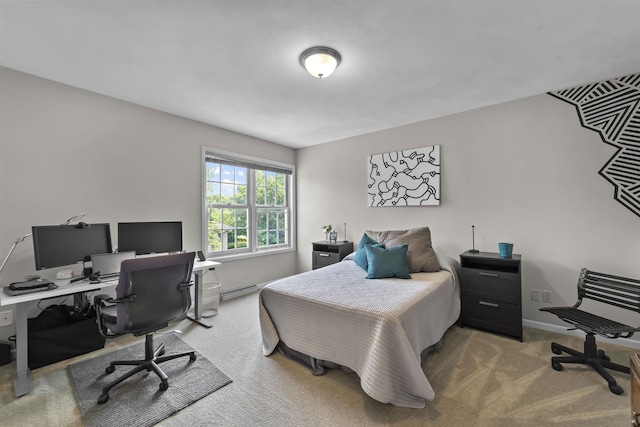 3948 Trempealeau Trl, Verona, WI 53593 - bedroom with light colored carpet, a desk, and baseboards