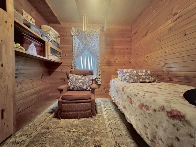 1657 N Elm Rd, Junction City, WI 54443 - bedroom featuring wood walls