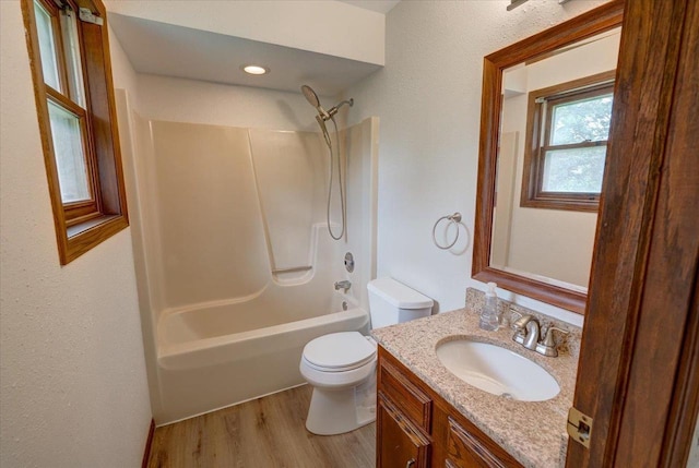 1230 N Westfield Rd, Madison, WI 53717 - full bathroom featuring vanity, shower / tub combination, and wood finished floors
