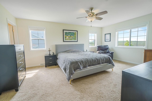 951 Lavender Way, Deforest, WI 53532 - bedroom with baseboards, light carpet, and a ceiling fan