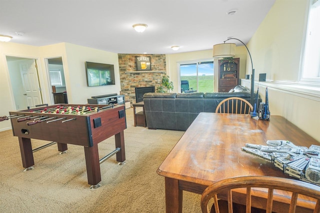 951 Lavender Way, Deforest, WI 53532 - playroom with light colored carpet and a fireplace