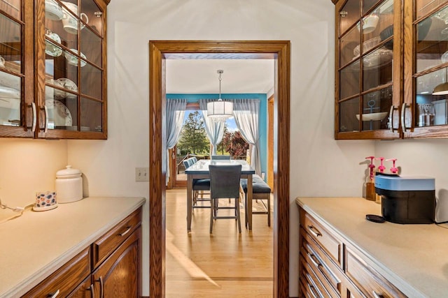 W4745 Briar Dr, Elkhorn, WI 53121 - dining space with light wood-type flooring and a chandelier