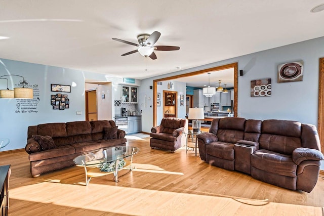 W4745 Briar Dr, Elkhorn, WI 53121 - living room with ceiling fan and wood finished floors