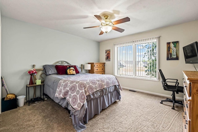 W4745 Briar Dr, Elkhorn, WI 53121 - bedroom with carpet, a ceiling fan, baseboards, and a desk