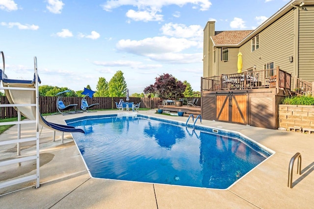 W4745 Briar Dr, Elkhorn, WI 53121 - view of pool with a water slide and a patio area