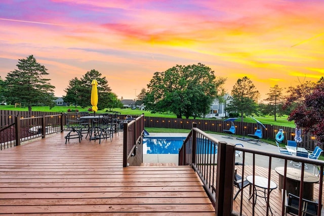 W4745 Briar Dr, Elkhorn, WI 53121 - wooden terrace featuring a fenced backyard and outdoor dining space