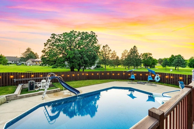 W4745 Briar Dr, Elkhorn, WI 53121 - view of swimming pool with a water slide and a patio