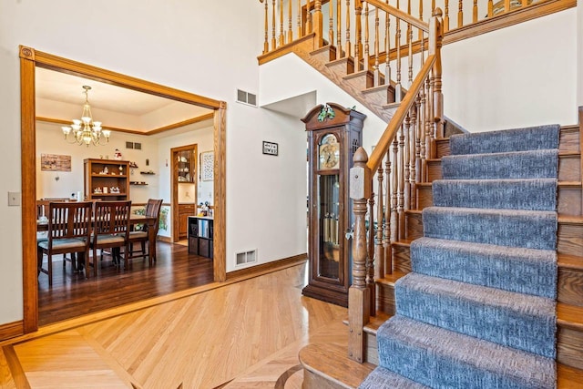 W4745 Briar Dr, Elkhorn, WI 53121 - staircase with a chandelier and baseboards