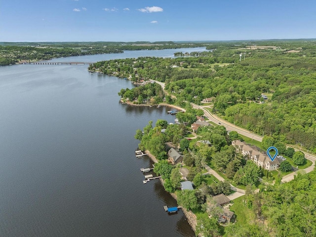 691 N River St Unit 1, Merrimac, WI 53561 - drone / aerial view of a large body of water and a heavily wooded area