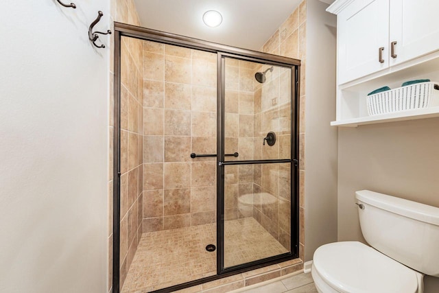 15370 Huff Way, Brookfield, WI 53005 - full bath featuring toilet, a shower stall, and tile patterned flooring