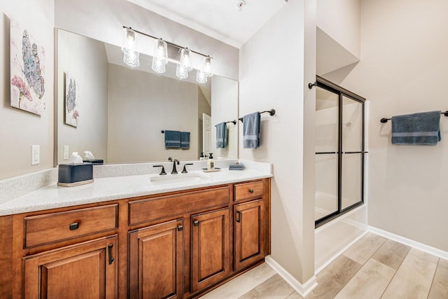 15370 Huff Way, Brookfield, WI 53005 - full bathroom with vanity and shower / bath combination with glass door