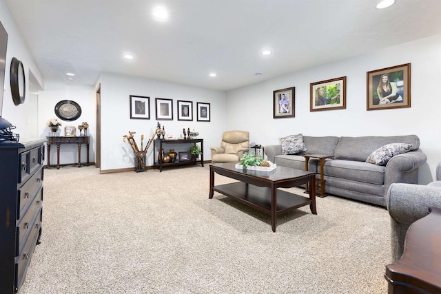 938 W Northstar Dr, Appleton, WI 54913 - living area with recessed lighting, light carpet, and baseboards
