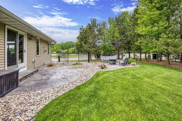 938 W Northstar Dr, Appleton, WI 54913 - view of yard with outdoor lounge area, a patio, and a gate