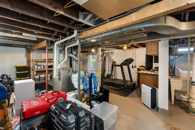 1568 S 63rd St, West Allis, WI 53214 - unfinished below grade area featuring water heater and heating unit