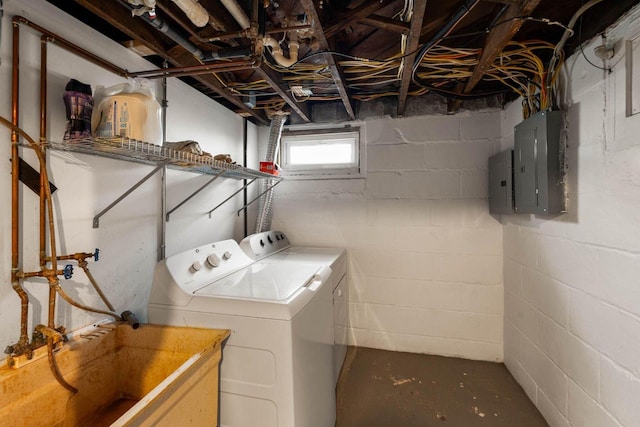1568 S 63rd St, West Allis, WI 53214 - laundry area featuring washing machine and dryer and electric panel
