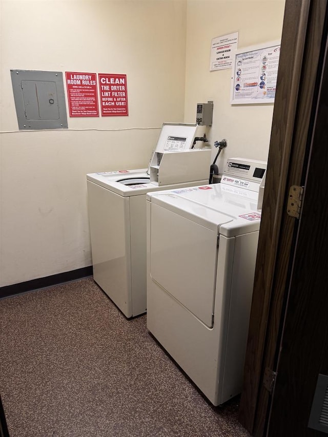 2470 W Good Hope Rd Unit 168, Glendale, WI 53209 - shared laundry featuring washing machine and dryer and electric panel
