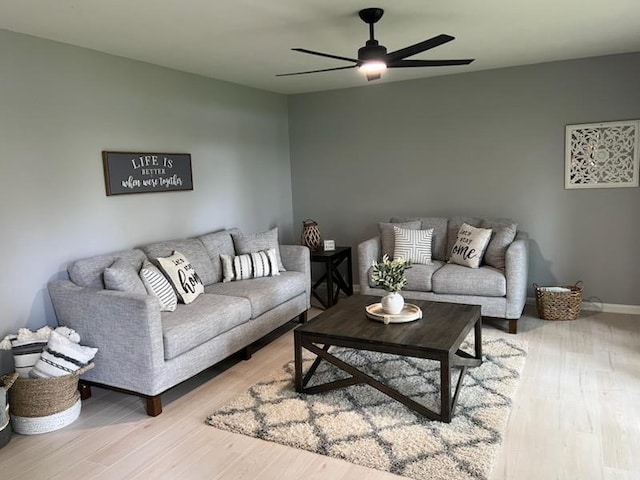 233 Inlet Shores Dr, Delavan, WI 53115 - living room with ceiling fan and light wood finished floors